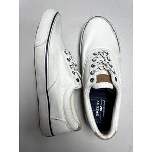 SPERRY X VINEYARD VINES Striper CVO Canvas Sneakers White STS21568 Men's 11.5